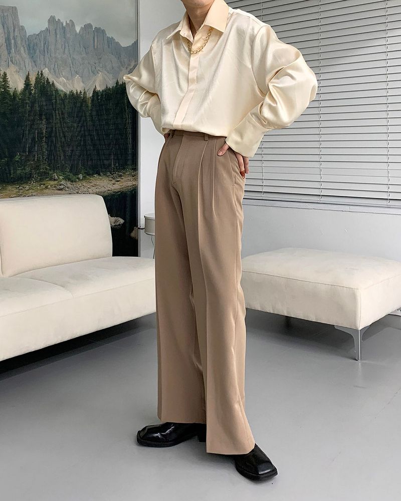 90's Meredith Twotuck Wide Slacks (3 colors)