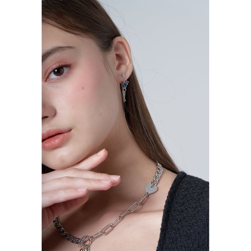 BLUE HEART JOIN EARRING