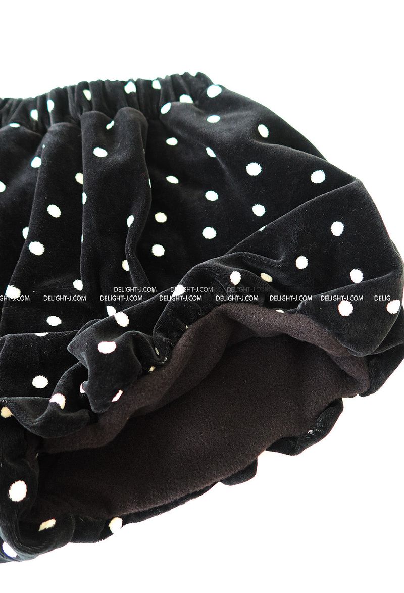 Dot Balloon Pumpkin Velvet Shorts