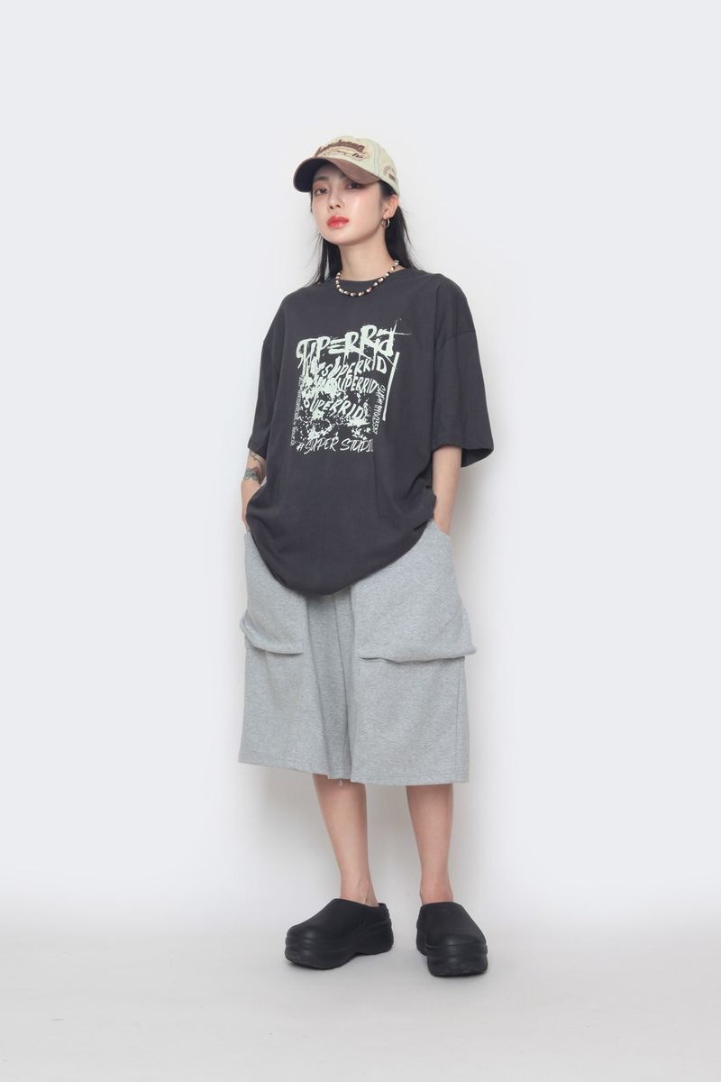 Double-Pocket Balloon Half Pants