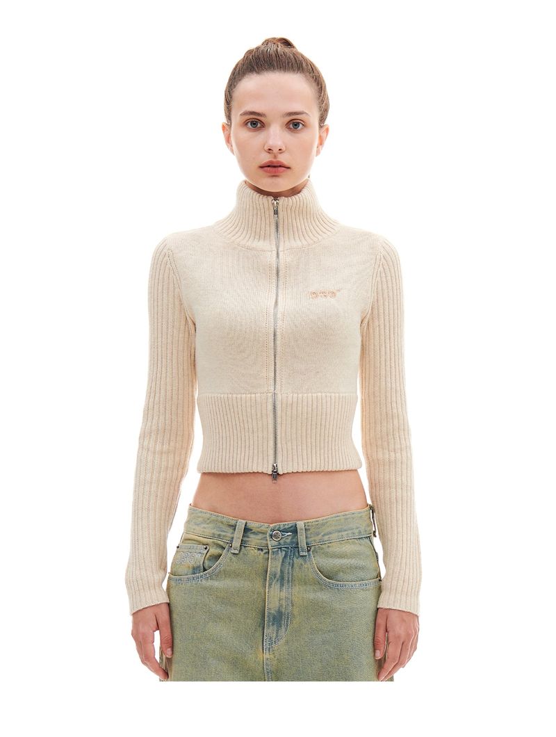 ARCHIVE BOLD（アーカイブボールド）の「KNIT ZIP-UP CARDIGAN (IVORY)（Tops）」