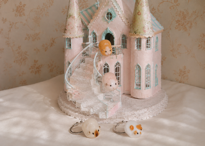 FLUFFY GUINEA PIG OPEN RING (4COLOR)