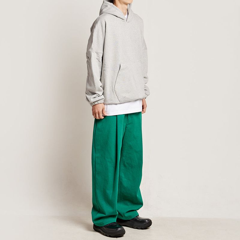 DAMP WIDE FIT ONE TUCK PANTS_GREEN