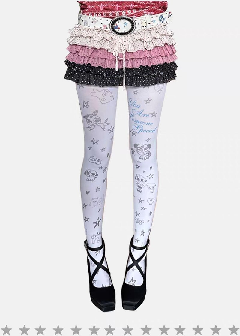 loveplayshop(ラブプレイショップ)の「イスケープパラダイス Loveplayshop - Aニチェデザインy2kプリンツザシルクストッキング(ファッション小物)」