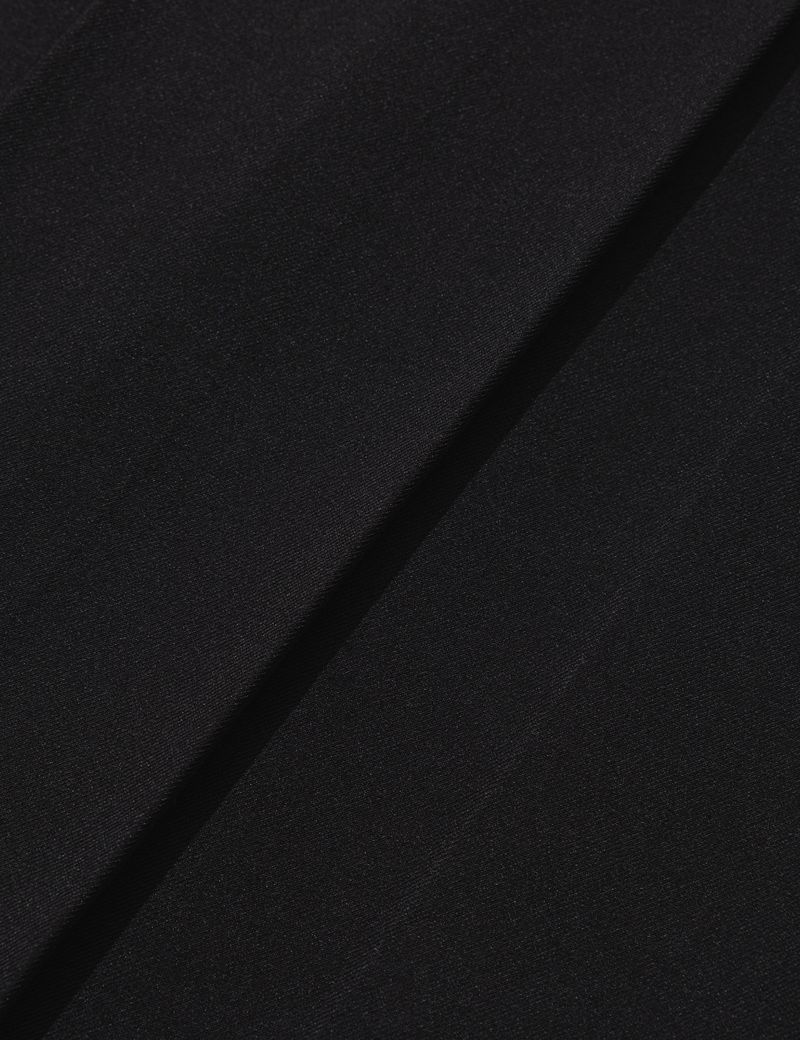 BUTTON DOUBLE PLEATED MIDI SKIRT(BLACK)
