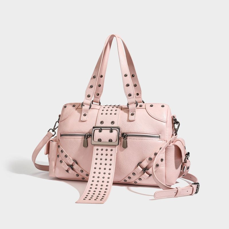 High Quality Stud Buckle Boston Bag