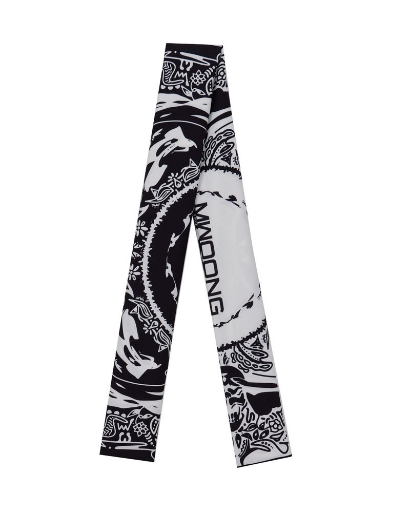 double bandana silk scarf(BL,WH)