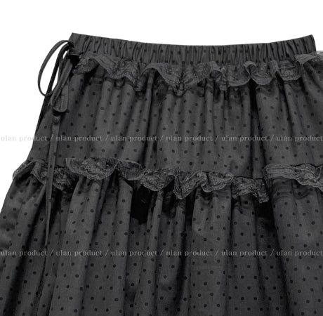 Pereu Dot Frill Midi Skirt