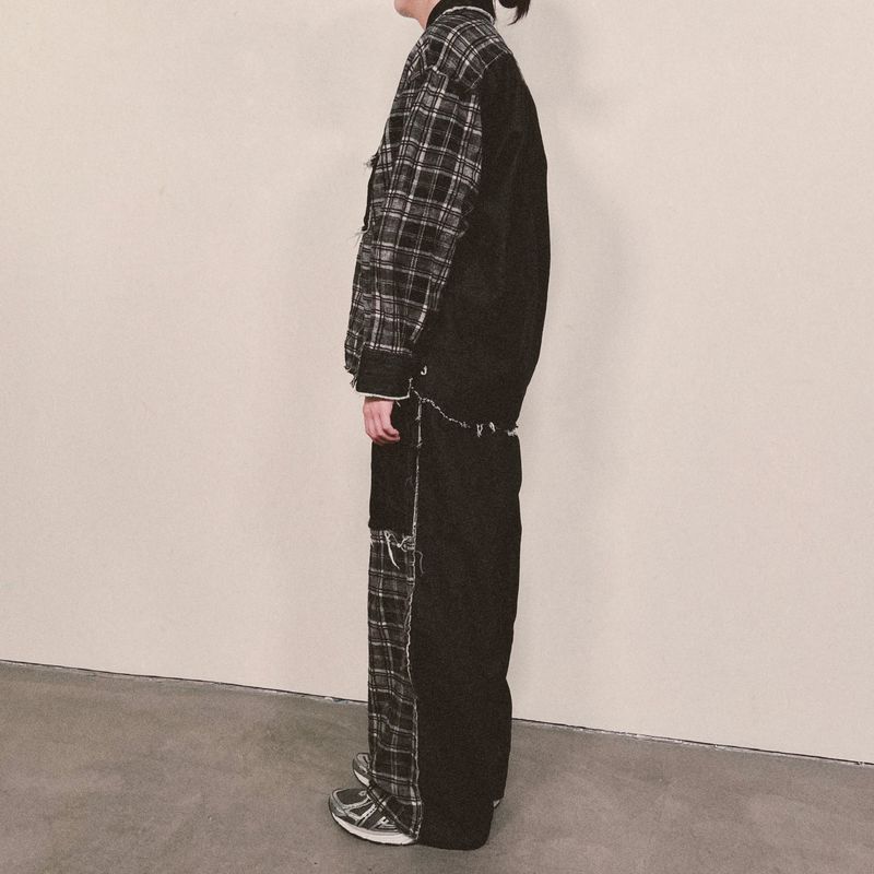 grunge burner check pants_black