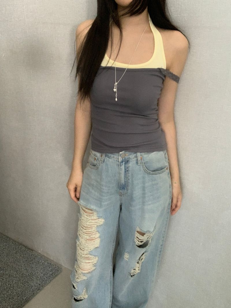 ROIA(ロイア)の「Danson Halterneck Butterfly Lace Sleeveless(Tops)」
