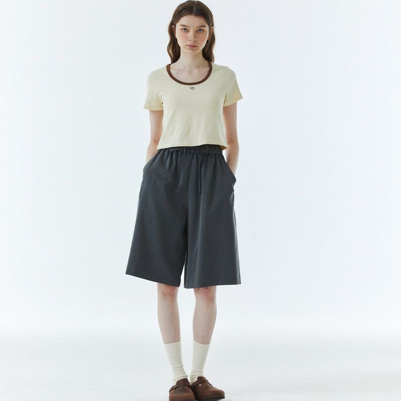 RVS Ringer Cropped T-Shirt Yellow