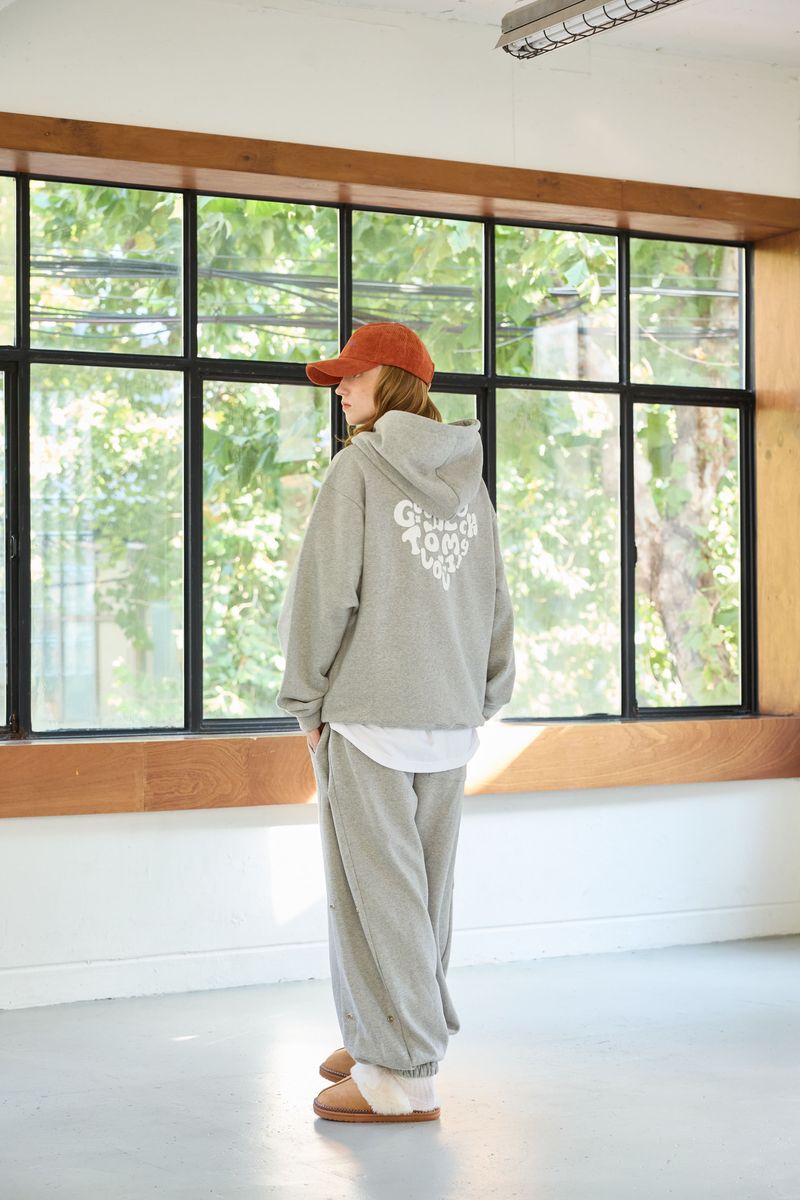 GOODLUCK HEART SNAP OFF SWEAT PANTS / MELANGE