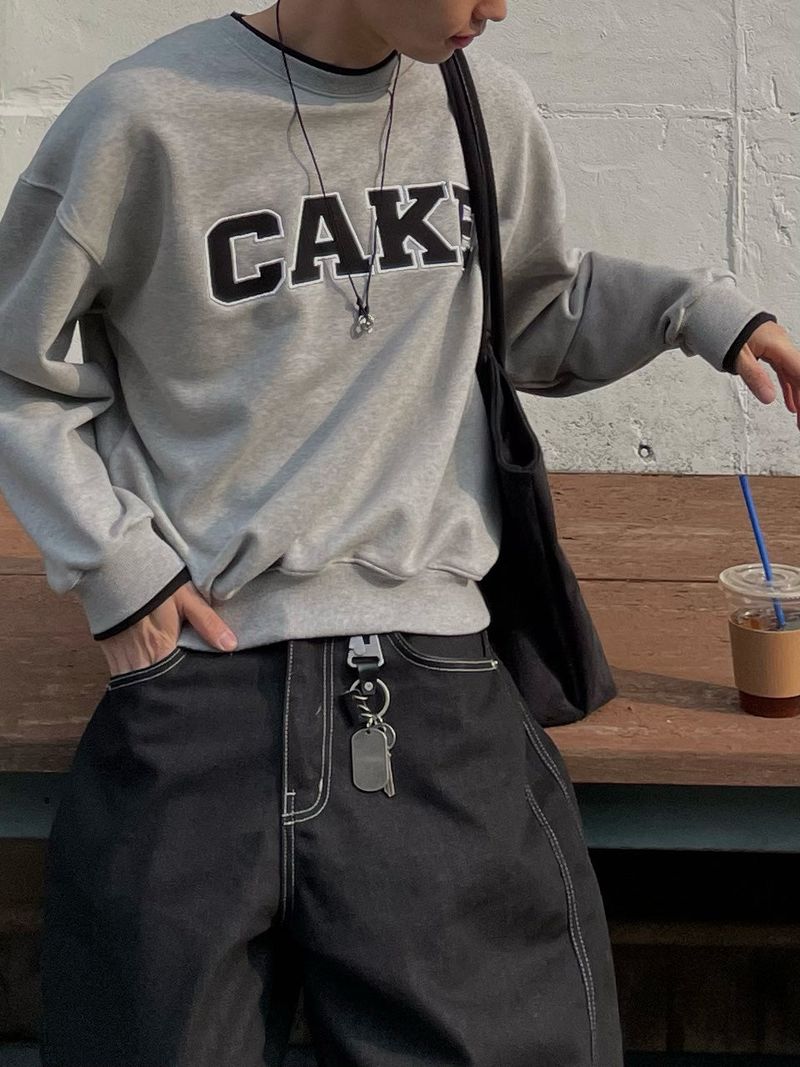 sweet cake color-block sweatshirt (3colors)