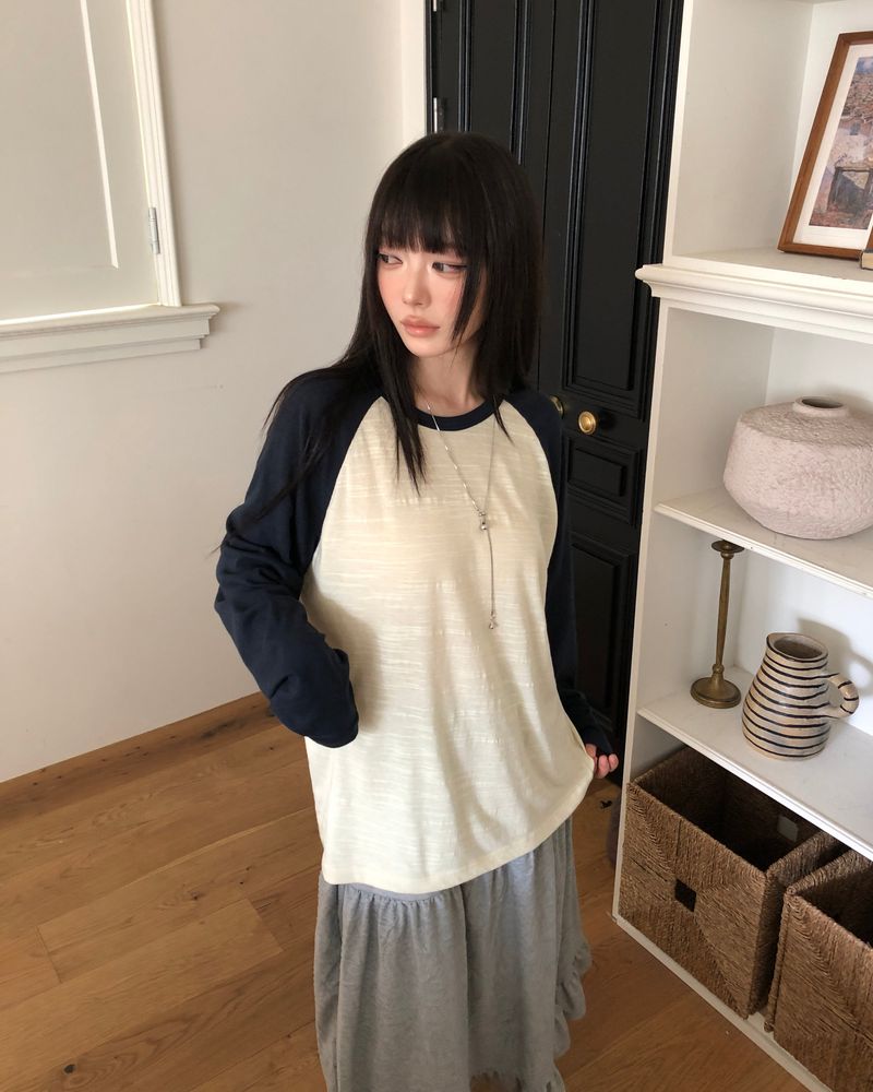 Dimo Slub Raglan Long-Sleeve T-Shirt