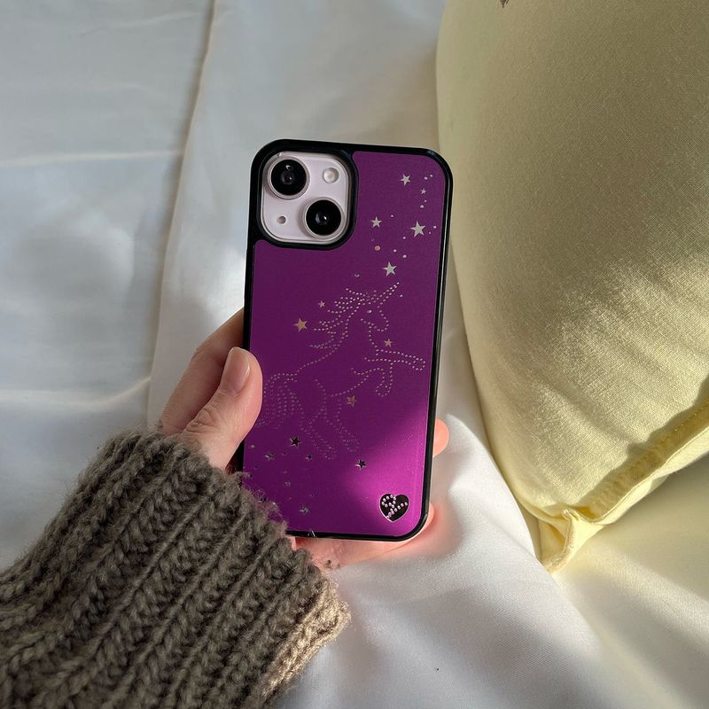 [MADE][Mirror Bumper Case] Starlit Unicorn ⋆ Purple