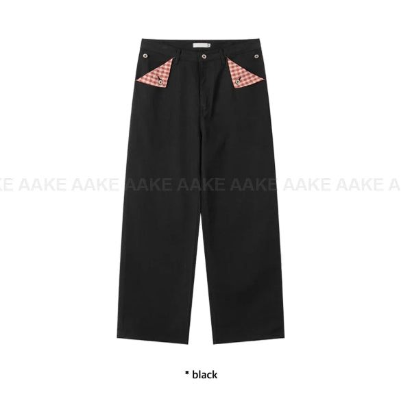 HIDDEN CHECK WIDE PANTS