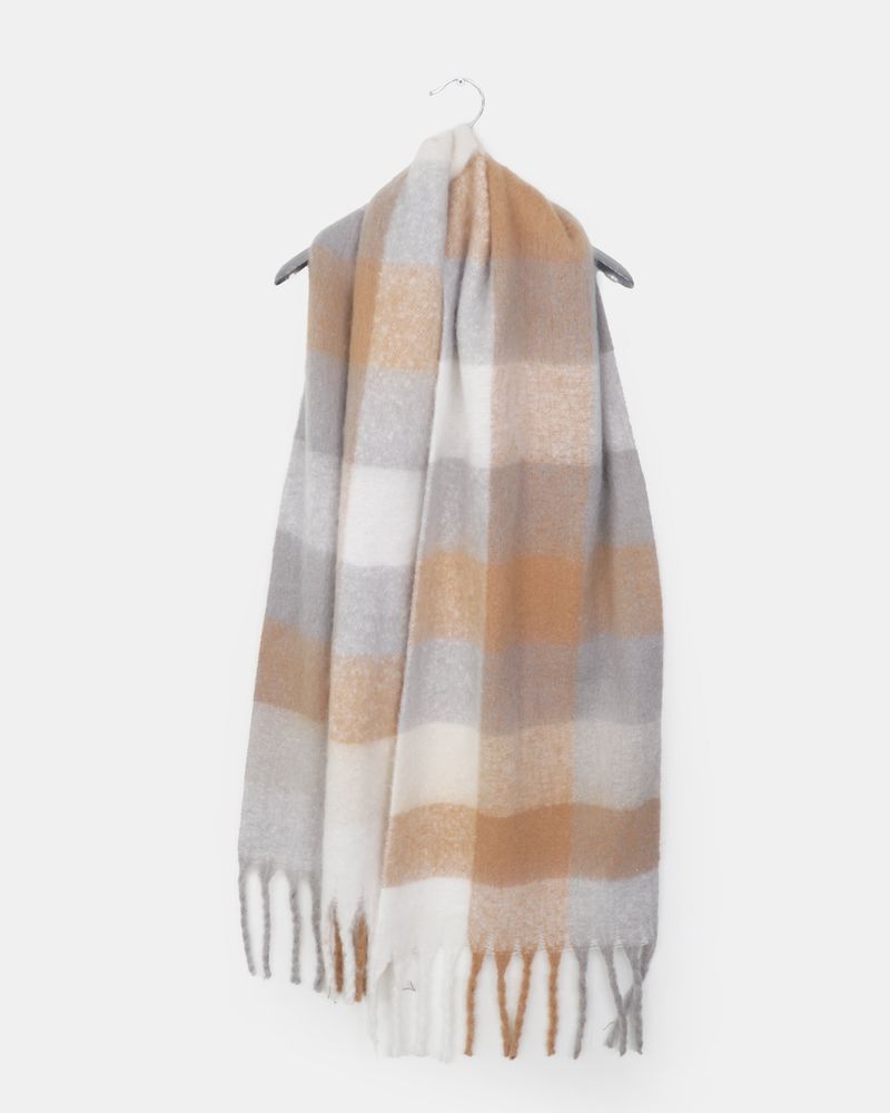 Kemin Thick Check Color Block Long Muffler