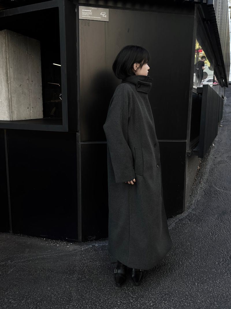 city high neck long coat (2color)