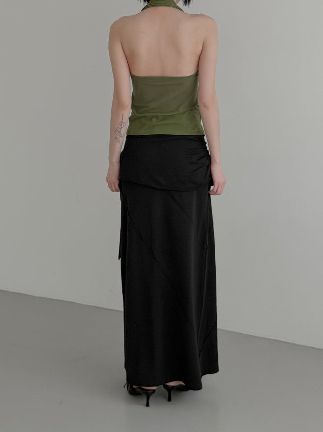 Blin Mesh Cowl Halter Top
