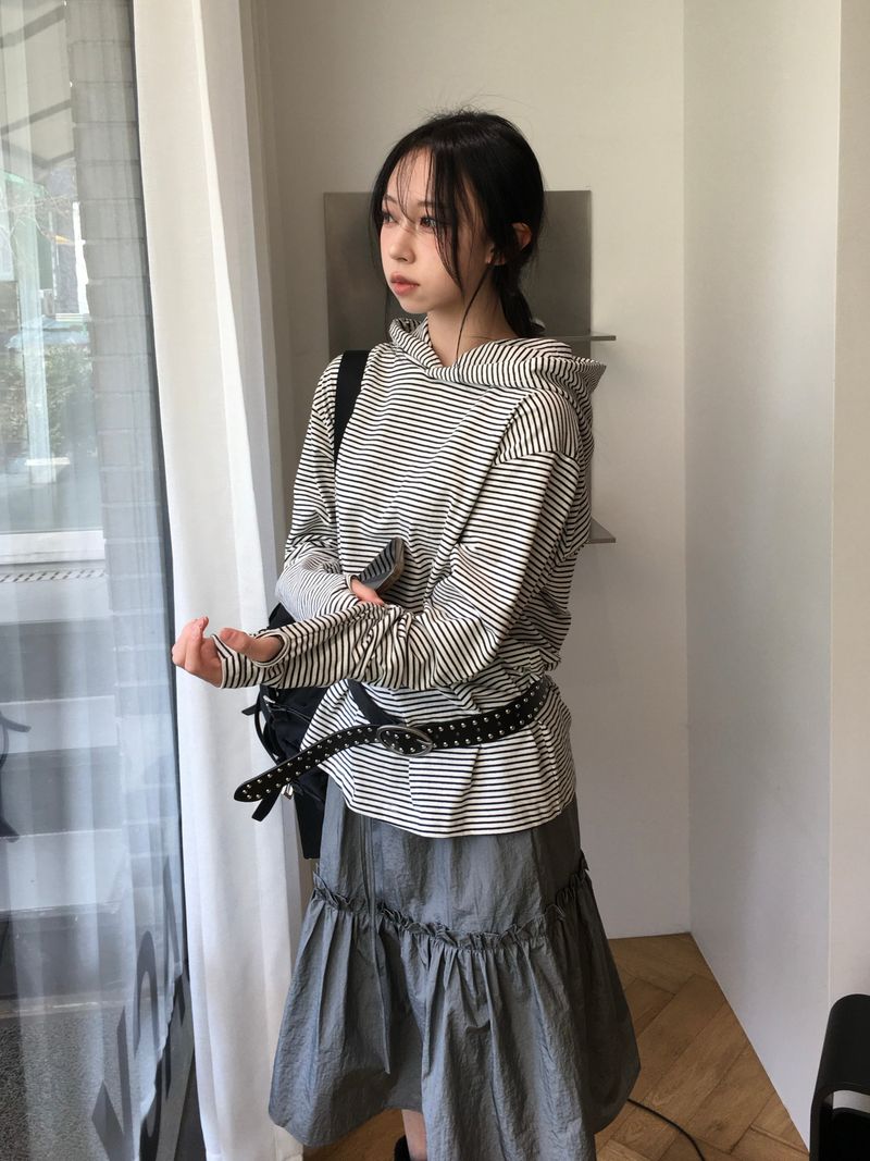 Roti Nylon Midi Shirred Skirt (2c)