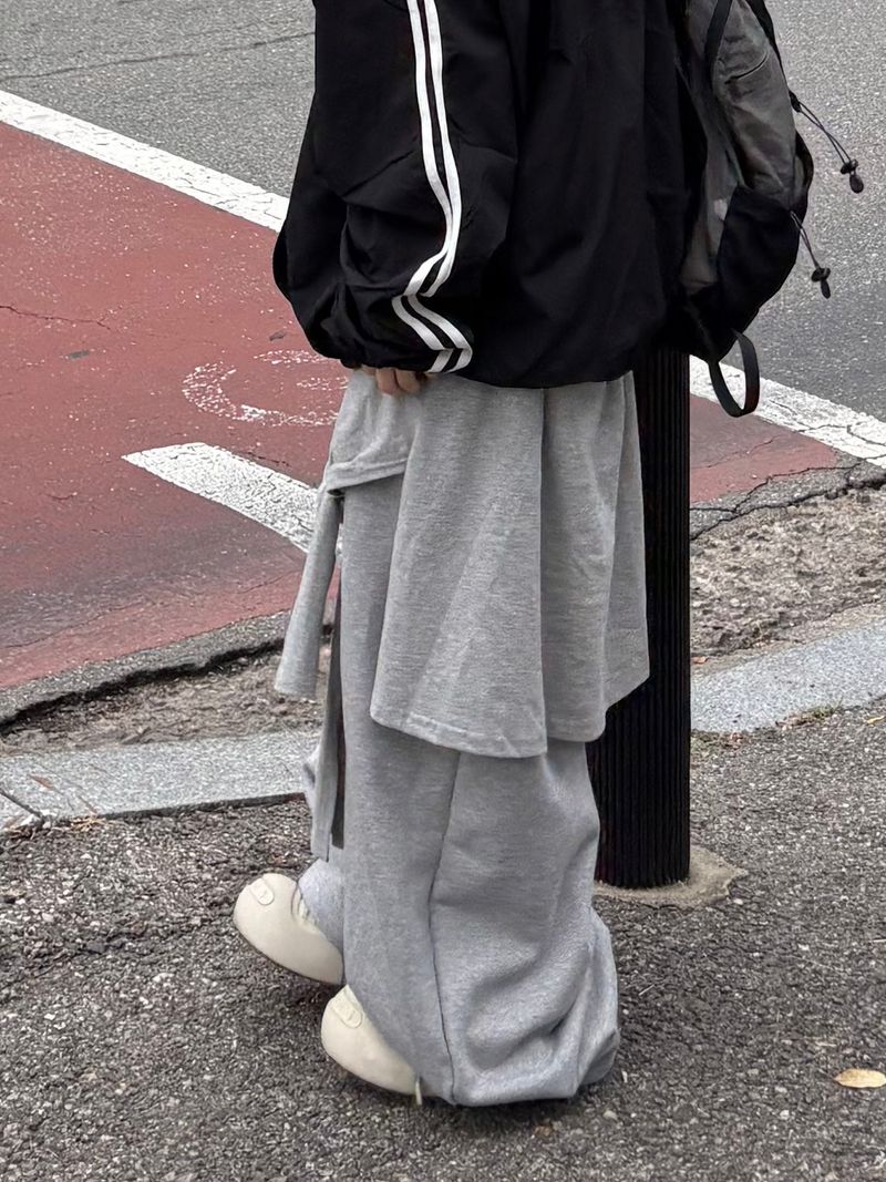 wrap layered balloon sweatpants