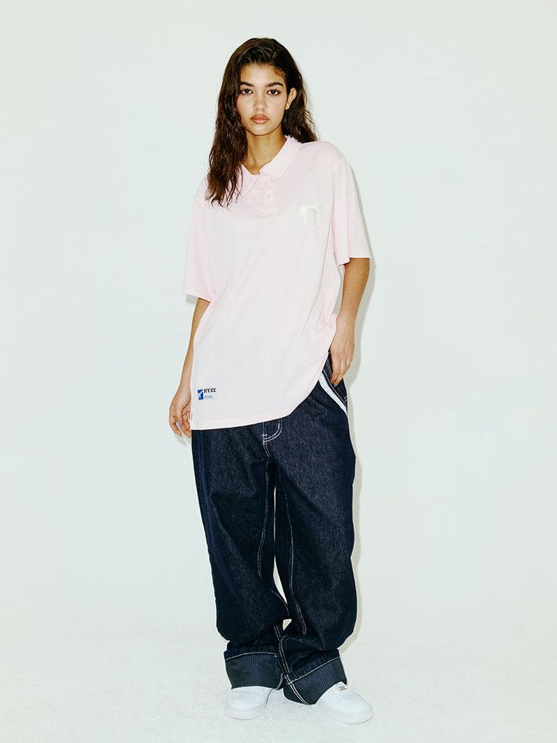 OVERSIZED WING POLO SHIRT PINK