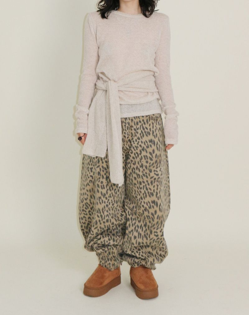 (Leopard Item) Kiya leopard printed balloon-fit wide pants
