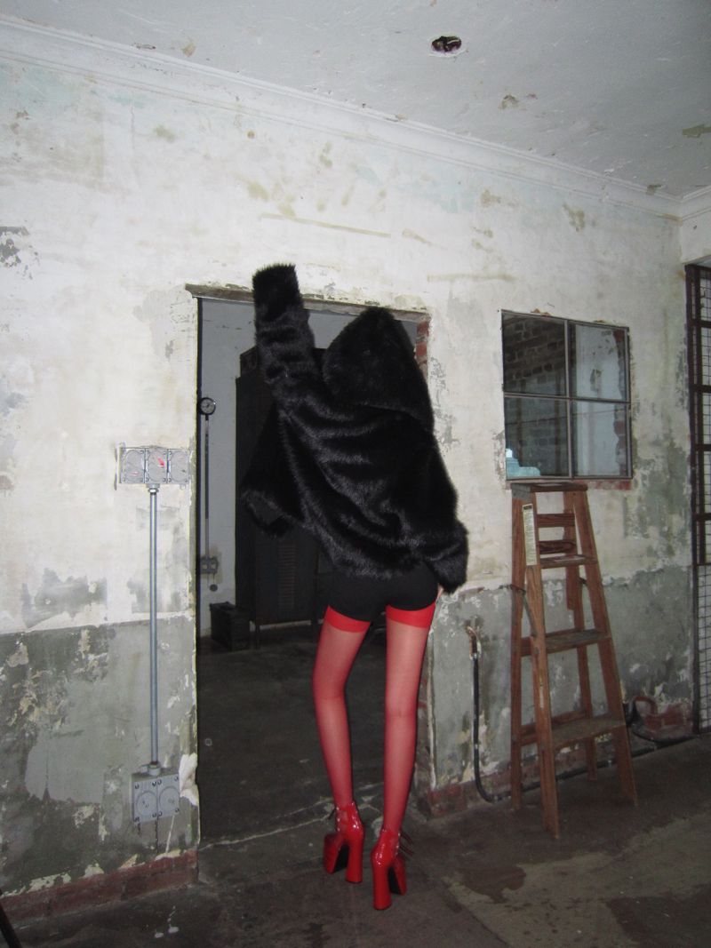 Deni red stockings