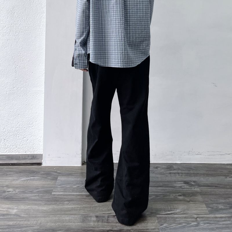 Curved Stitch Wide Trousers