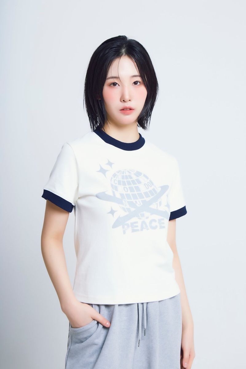 universe print ½T-shirts_ivory/navy