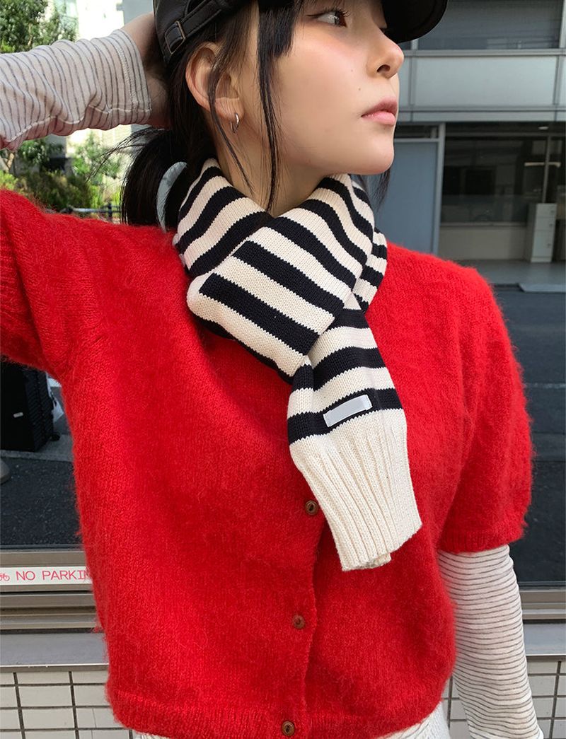 KNIT STRIPE MUFFLER (2C)
