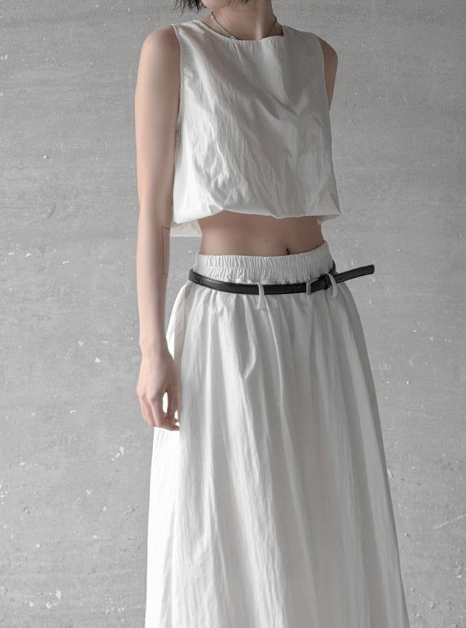 Cloud Nylon Crop Blouse