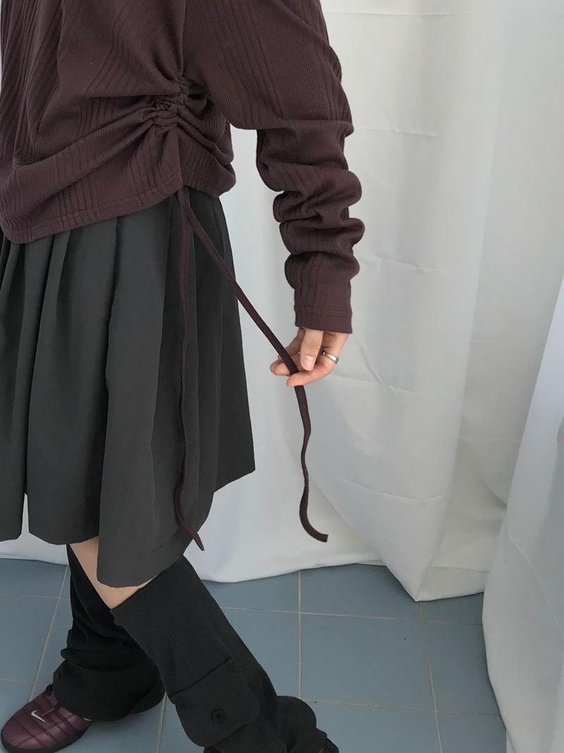 Lenny Shirring High-Neck Knitwear