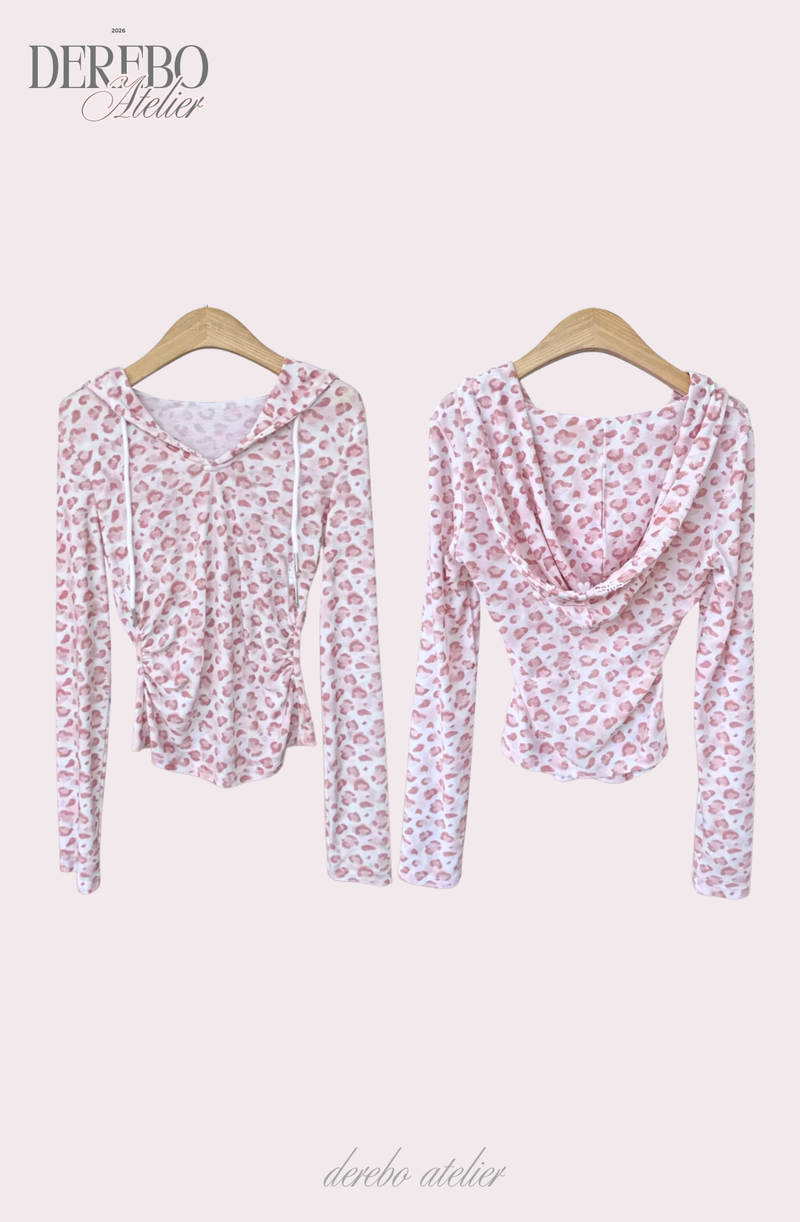Pink Bly Leopard Hoodie Long Sleeve T-Shirt