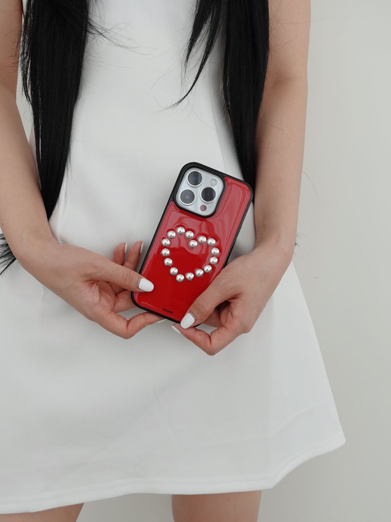 heart stud case (red)