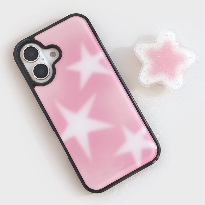 [Epoxy] Pink Star Phone case (only case)