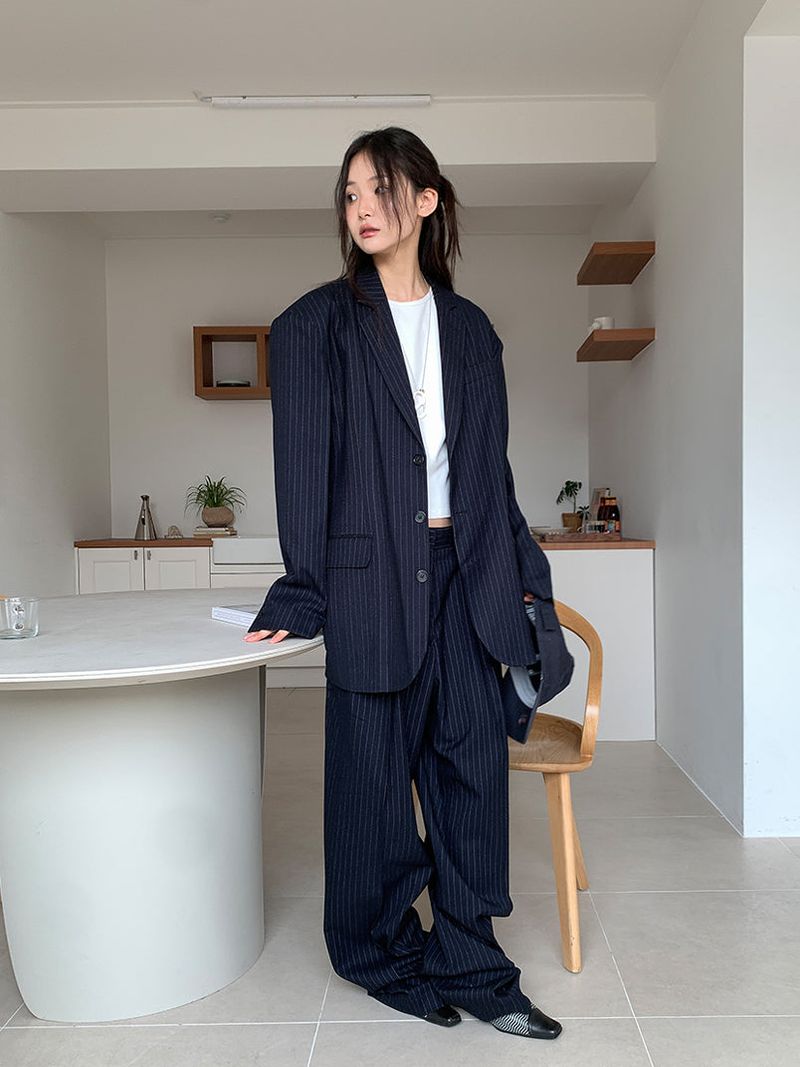 PAPERMOON PIN STRIPE PLEATE TROUSER