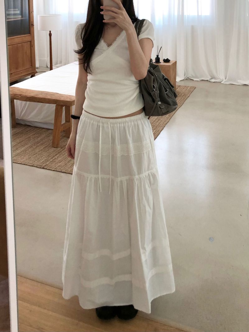 Kitten（キッテン）の「Lia lace long skirt (one color)（Skirts）」