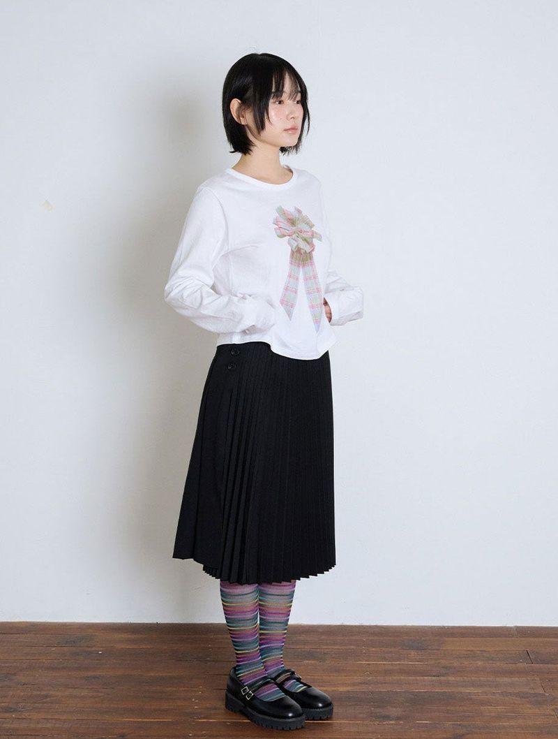 DOUBLE MOOD WRAP PLEATED SKIRT