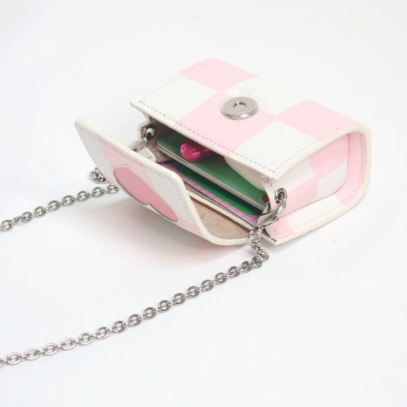 shape of' microbag - pink check
