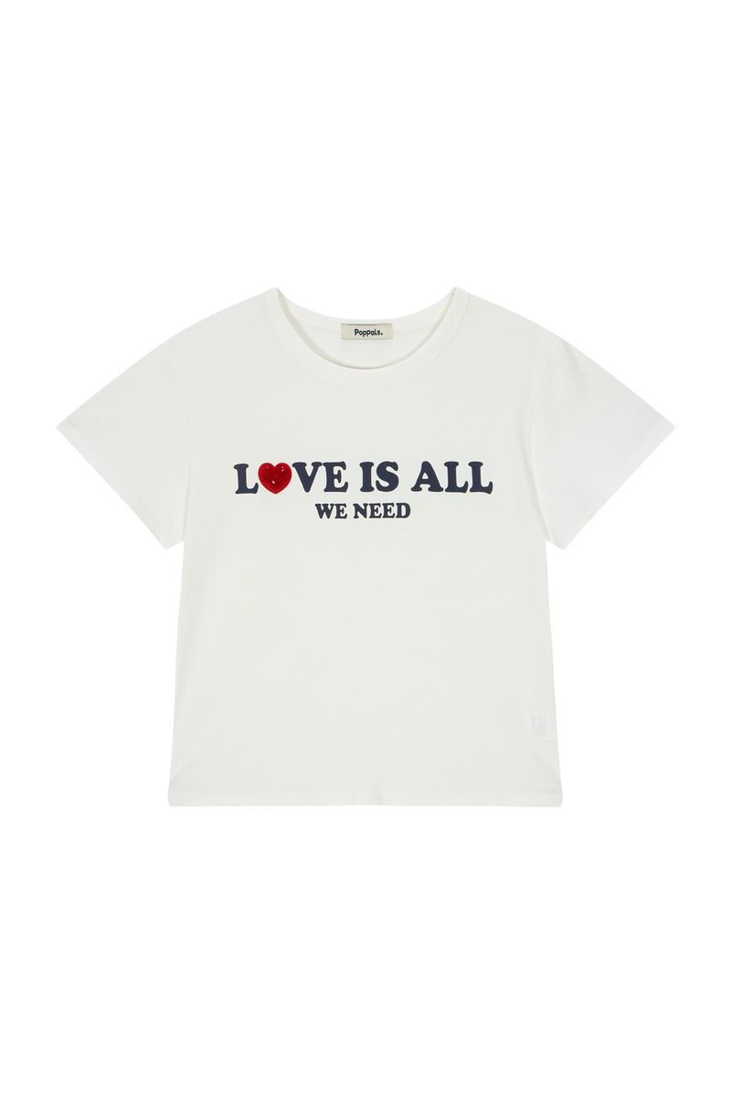 POPPALS（ポップパルズ）の「ラブマーク Tシャツ [Ivory]（トップス）」