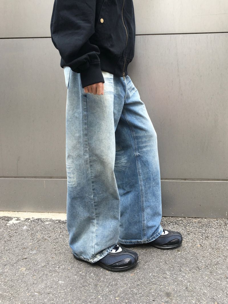 Bart washed straight denim pants