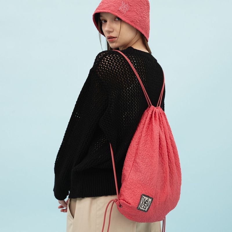 Embossing texture string bag