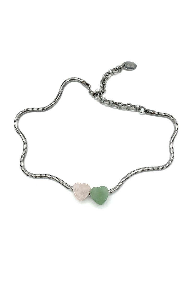 Heart snakechain necklace-mix