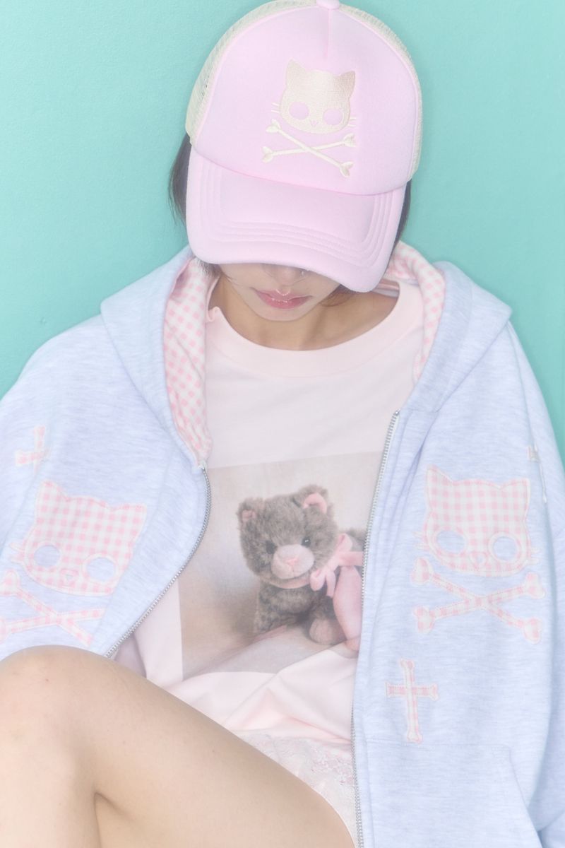 KIRI SKULL TRUCKER CAP (PINK)
