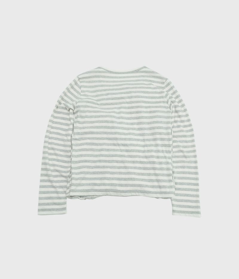 [fiebre] ruffles stripe long sleeve t GRAY 