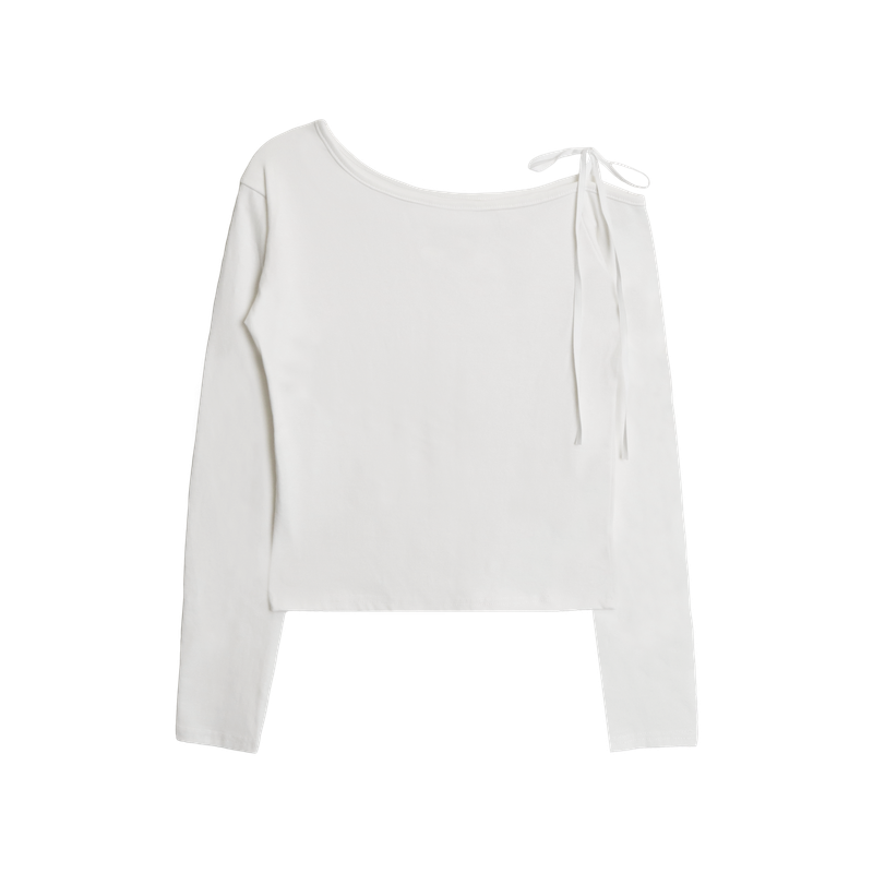 RIBBON ONE SHOULDER T-SHIRT