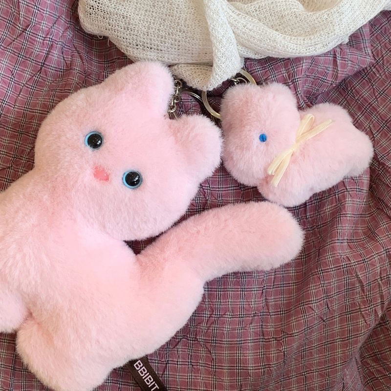 Kitty Fork Doll Keyring (pink)