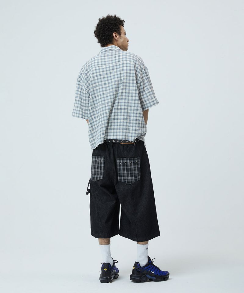BERMUDA CHECK POCKET DENIM SHORT
