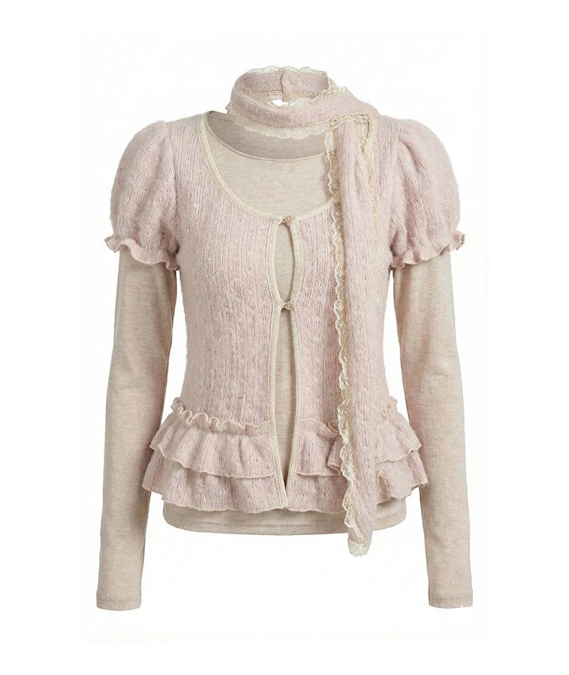 Cozy&Kitsch（コージーアンドキッチ）の「Alena Frill Layered Knit Top Set（Tops）」